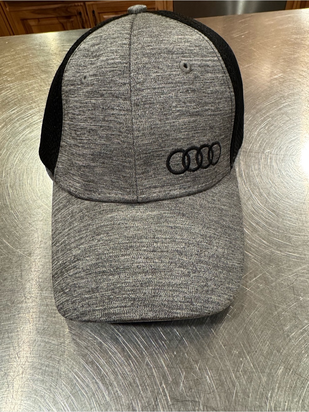 Audi Heather Gray and Black Logo Trucker Hat